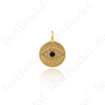 Evil Eye Pendant Charms,Micro Pave Cubic Amulet Jewelry Findings 10mm