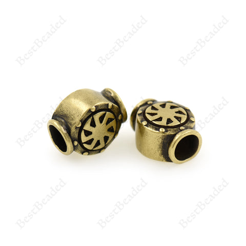 7x9mm bronze bead Spacers-Big Hole Beads 