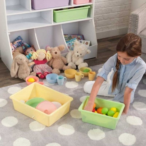 toy box with bins