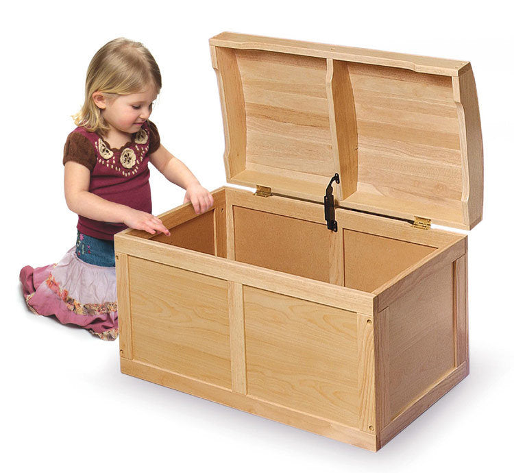 natural wood toy chest