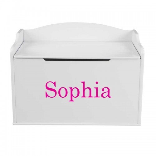 toy boxes with names on