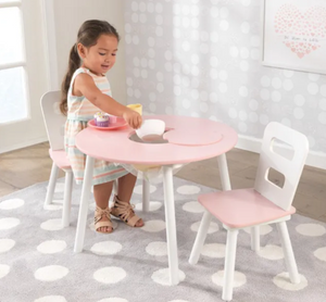 kids pink table and chairs