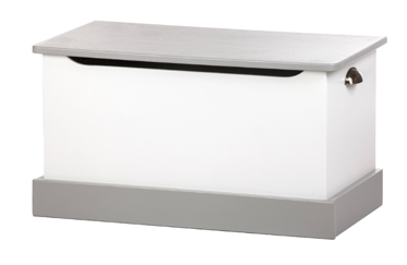 white and grey toy box