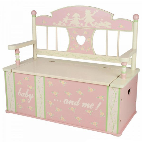 pink toy chest bench