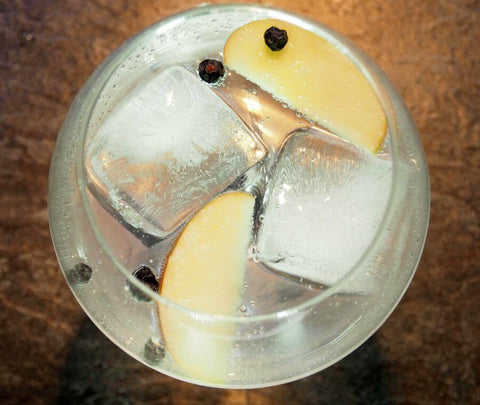 Apple and juniper gin and tonic