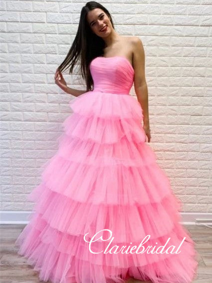 layered tulle prom dress