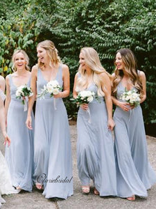 light blue grey bridesmaid dresses