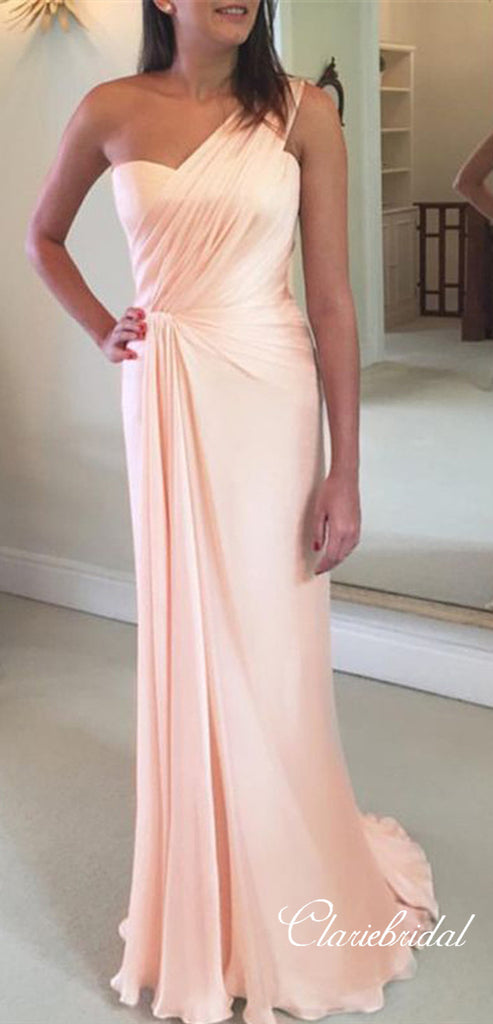 peach satin bridesmaid dresses