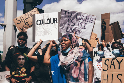 People of colour at a protest