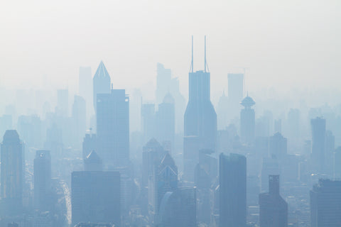 Smog across a city.