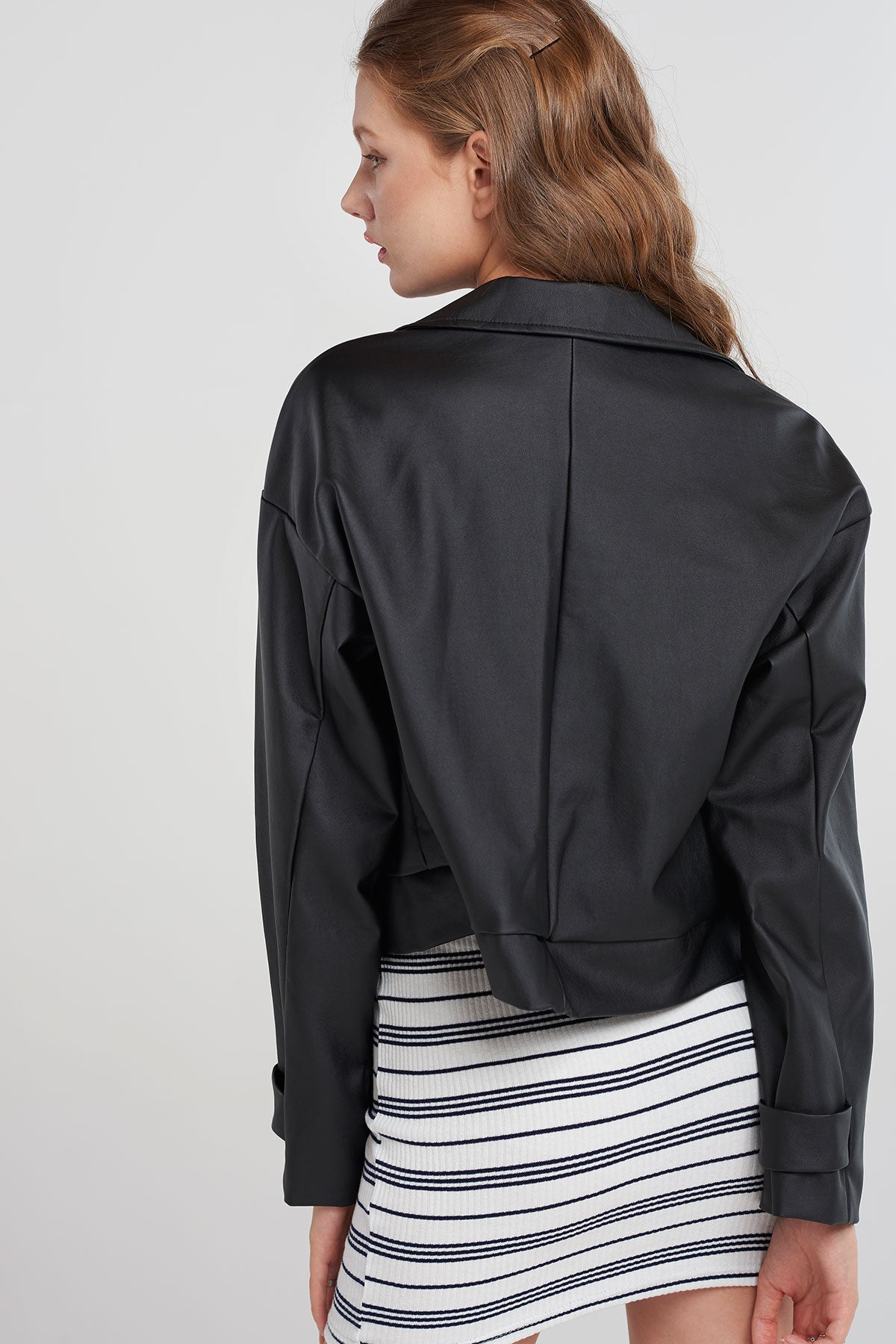 Peggy Boxy Pleather Jacket | Women's Jackets & Coats | storets