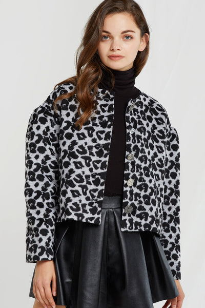 Miri Buttoned Leopard Print Jacket | Women's Jackets & Coats | storets