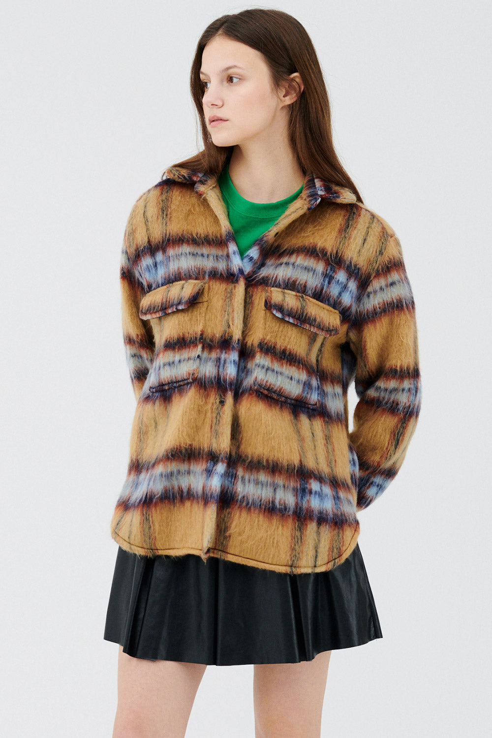 Zora Fuzzy Plaid Shacket | Women's Jackets & Coats | storets