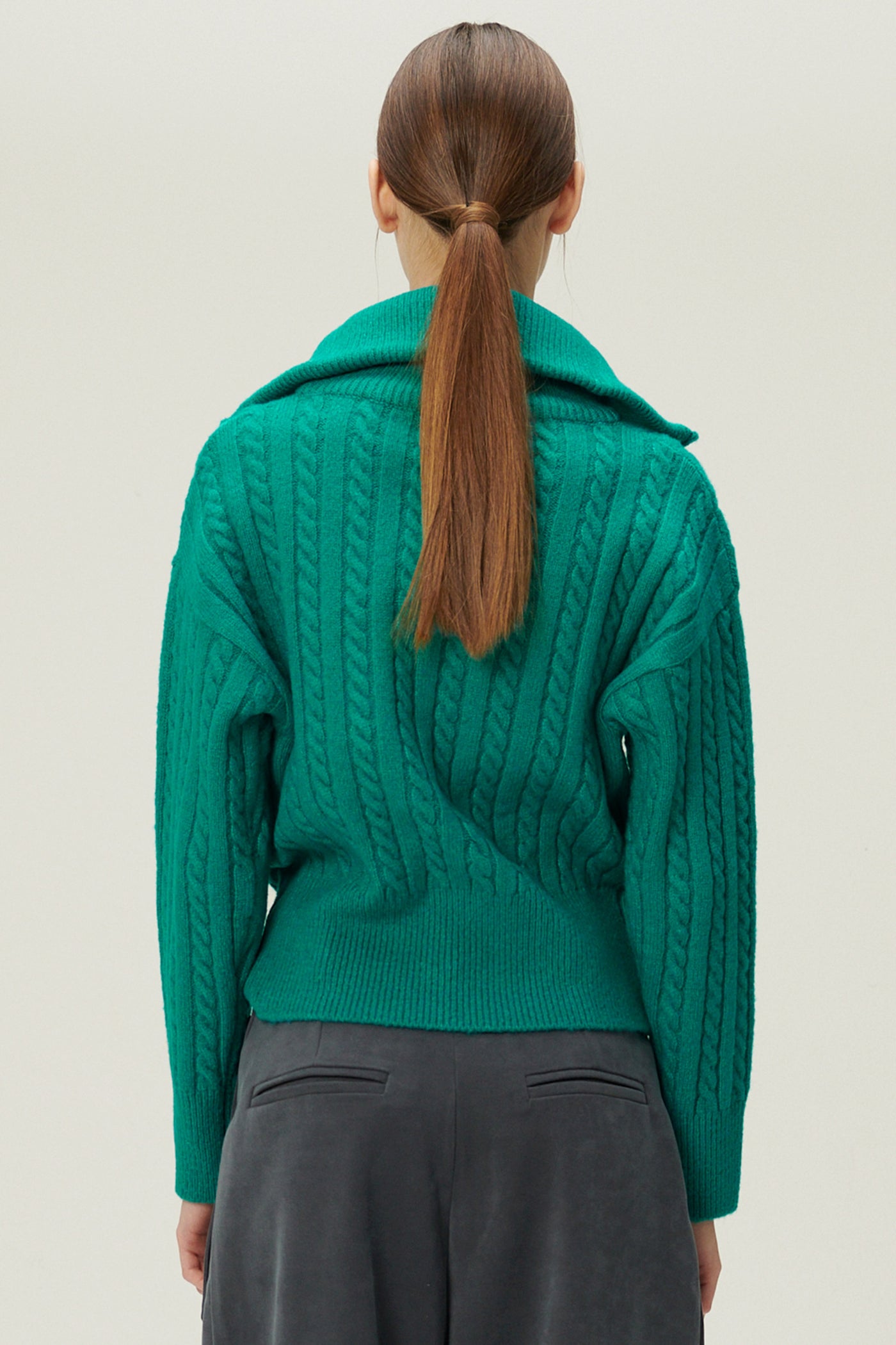storets.com Demi Half-zipper Cable Sweater