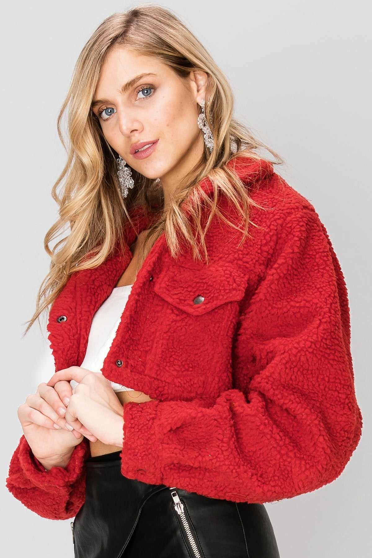 Mindy Cropped Teddy Jacket-2 Colors