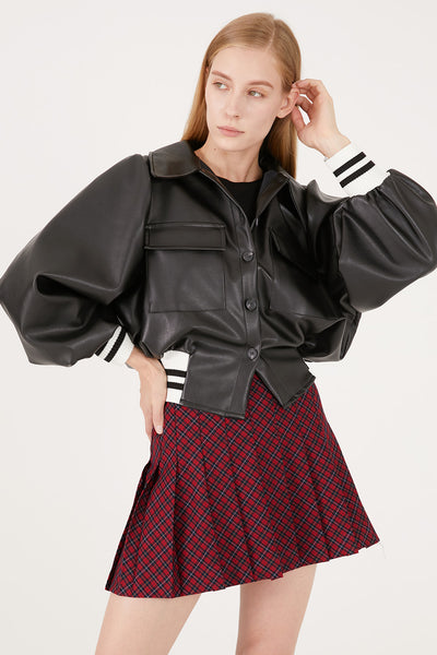 Melody Super Cropped Faux Leather Jacket | Women's Jackets & Coats