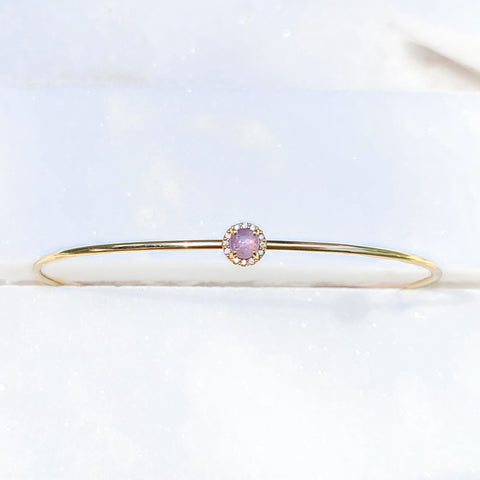 Sincerely Ginger Jewelry 14K Pink Star Sapphire Diamond Cuff