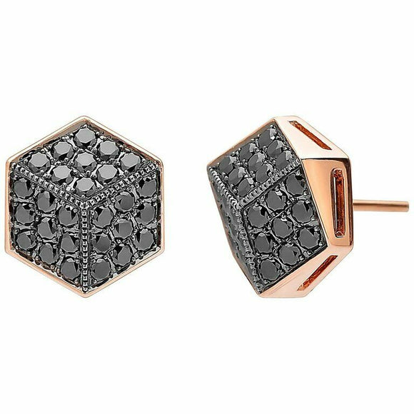 black diamond cube earrings