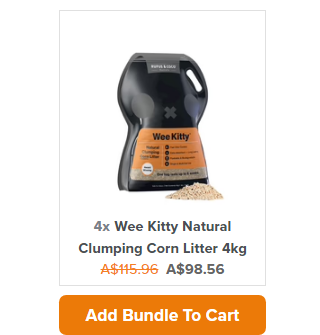 Wee Kitty Natural Clumping Corn Litter - 15% off 4x4kg bags