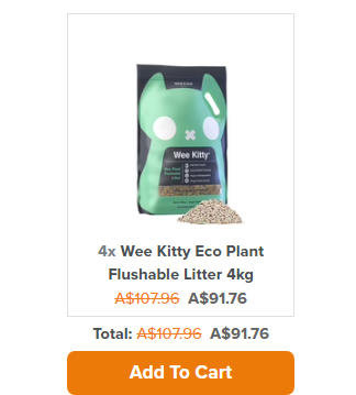 Wee Kitty Eco Plant Flushable Litter - 15% off 4x4kg bags