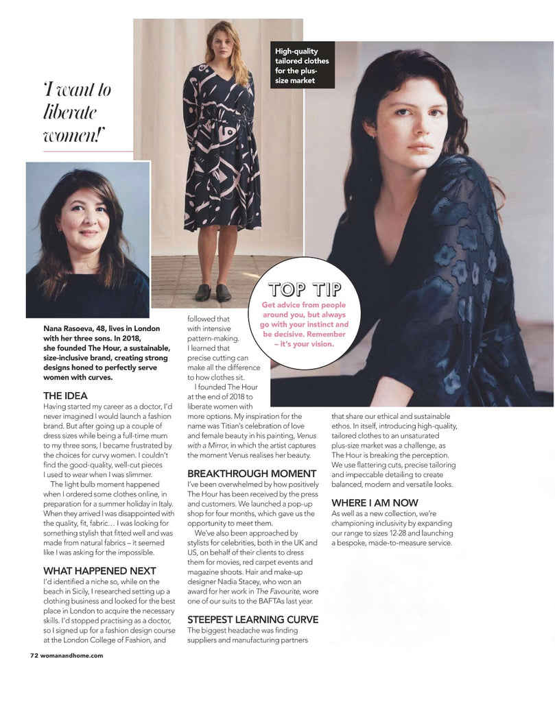 Woman & Home Magazine interviews THE Hour Founder Nana Rasoeva