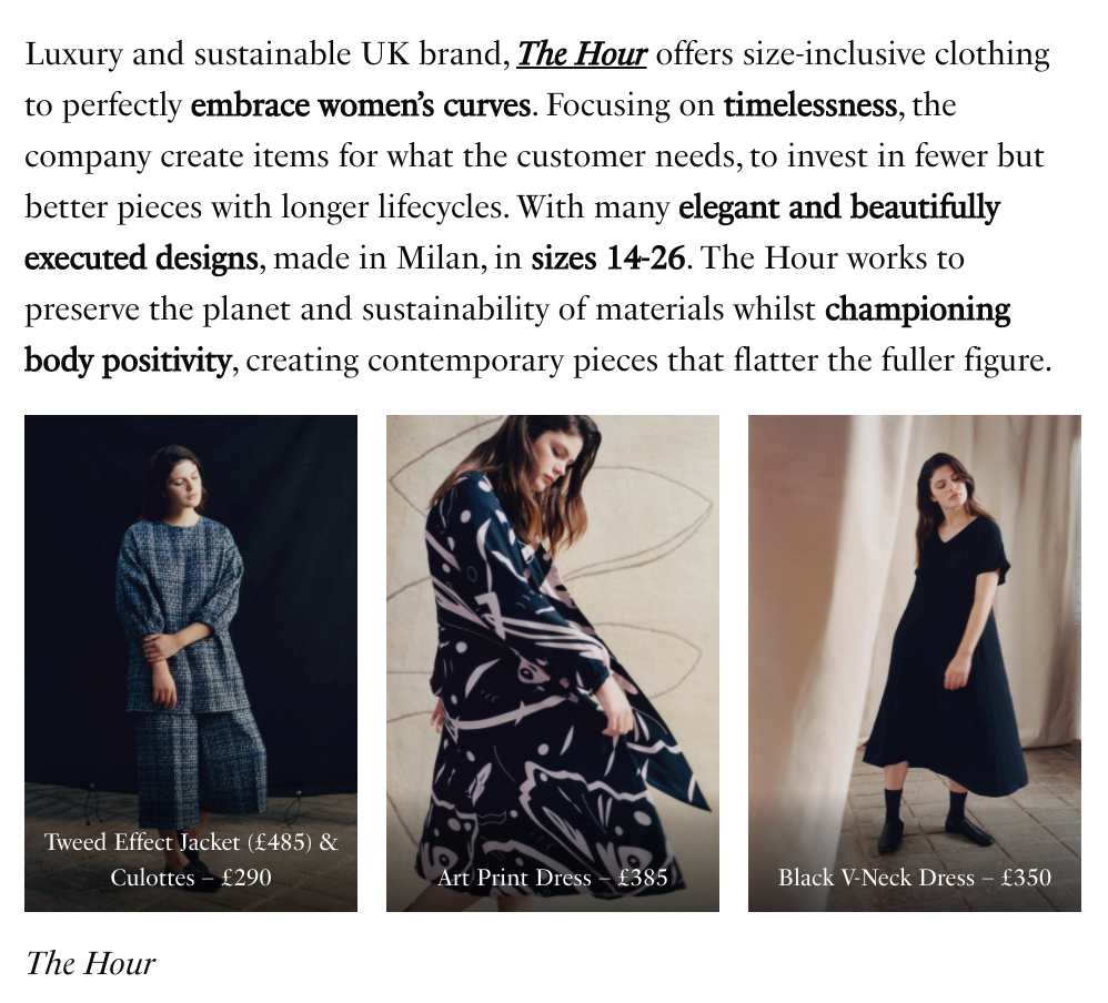 The Hour Favourite Sustainable Plus Size Brands