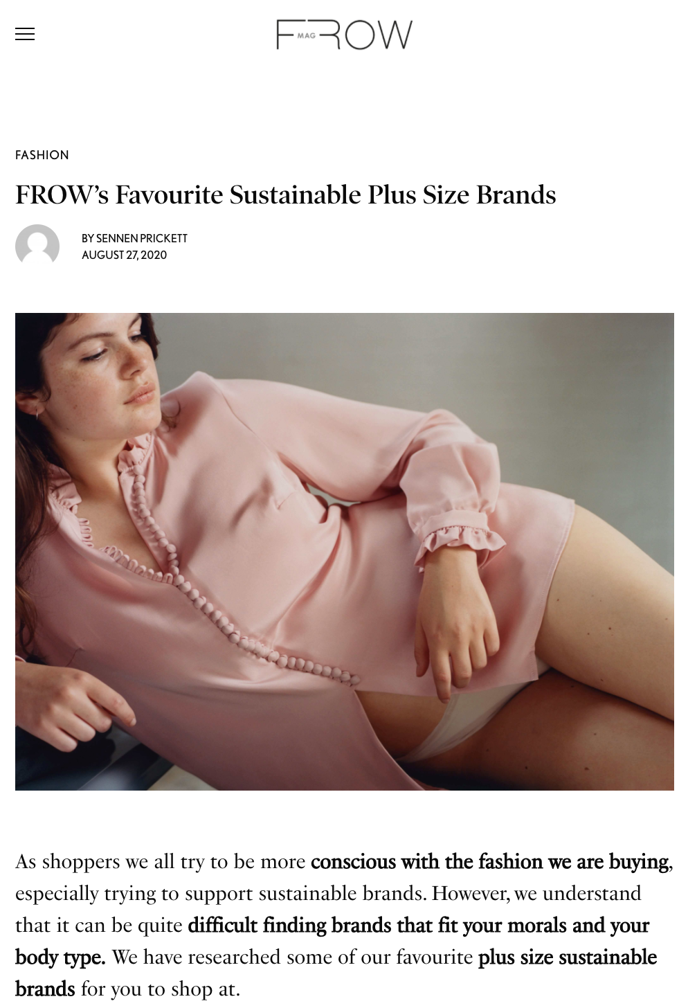 FROW’s Favourite Sustainable Plus Size Brands