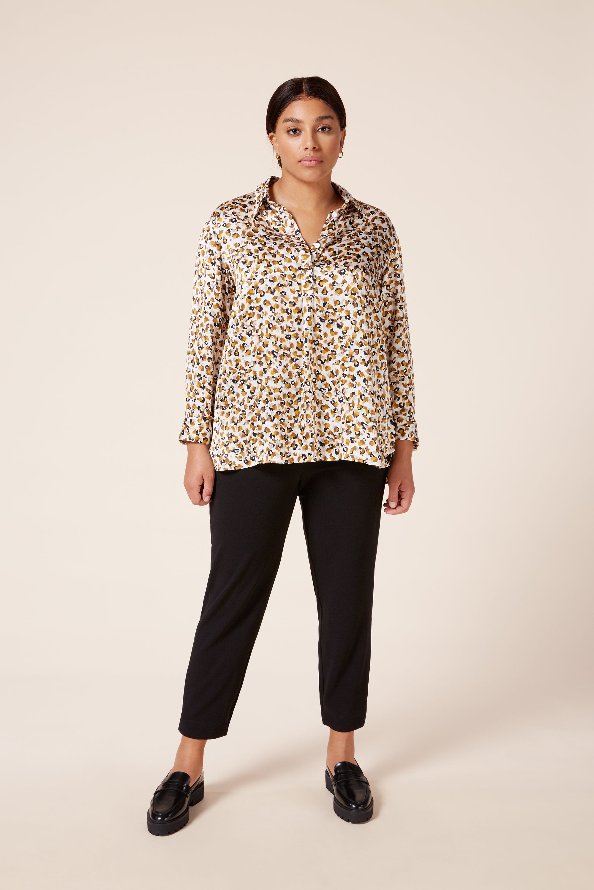 Animal Print Satin Shirt