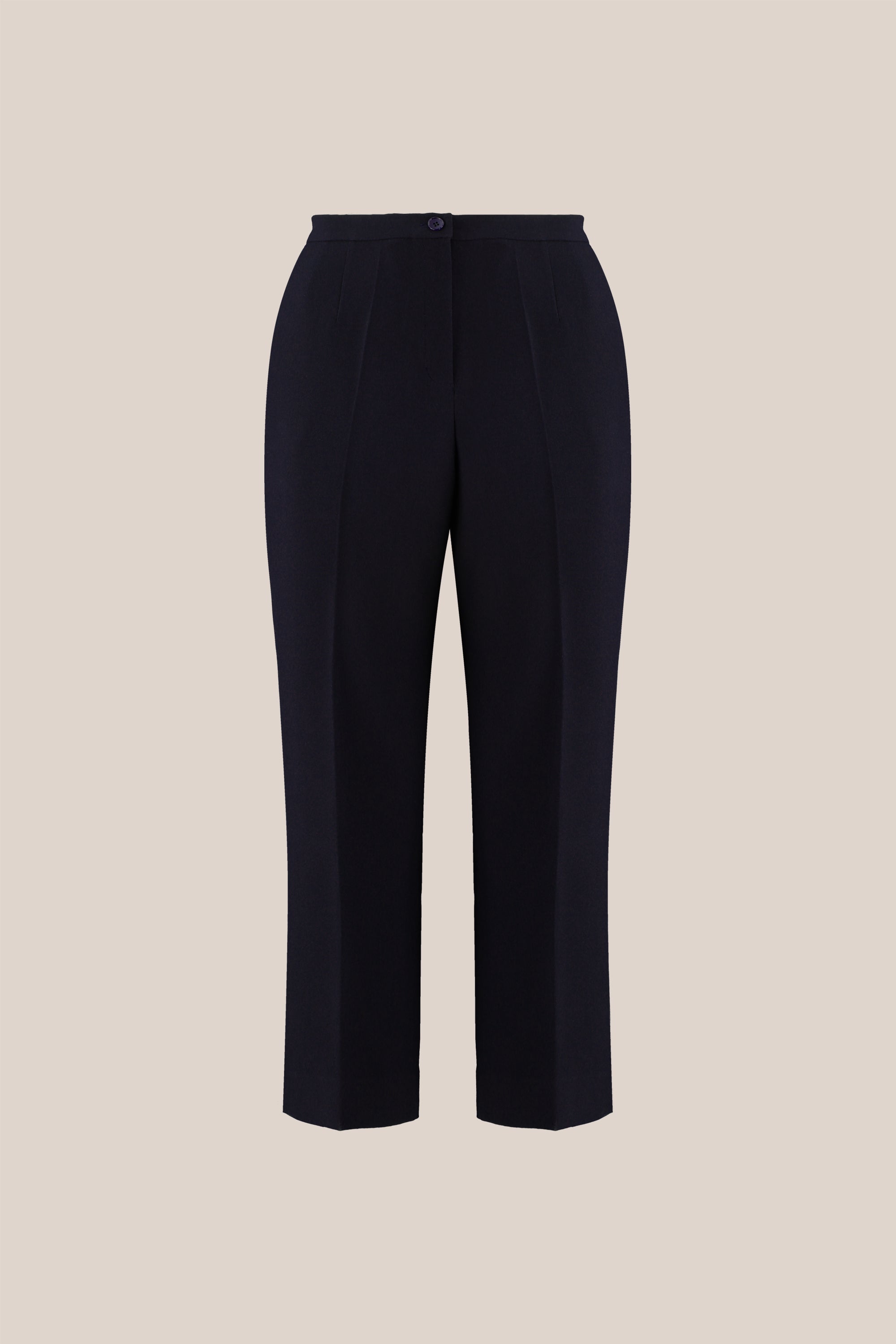 Navy Straight-Leg Trousers