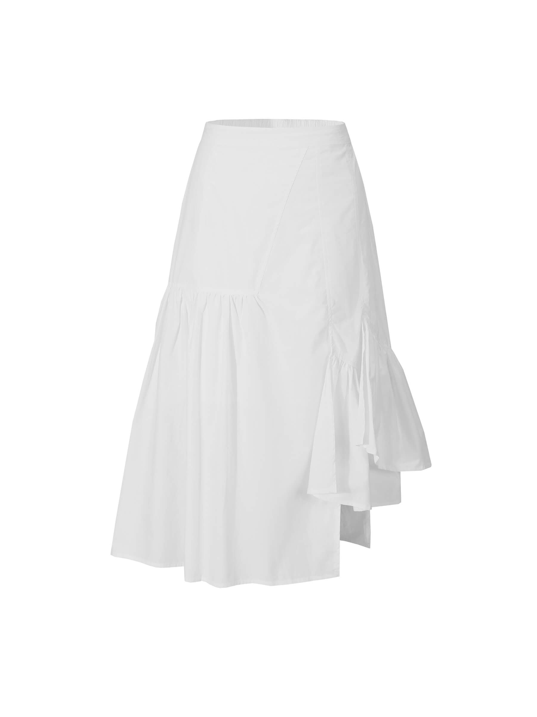 A-line Asymmetrical Skirt White UN