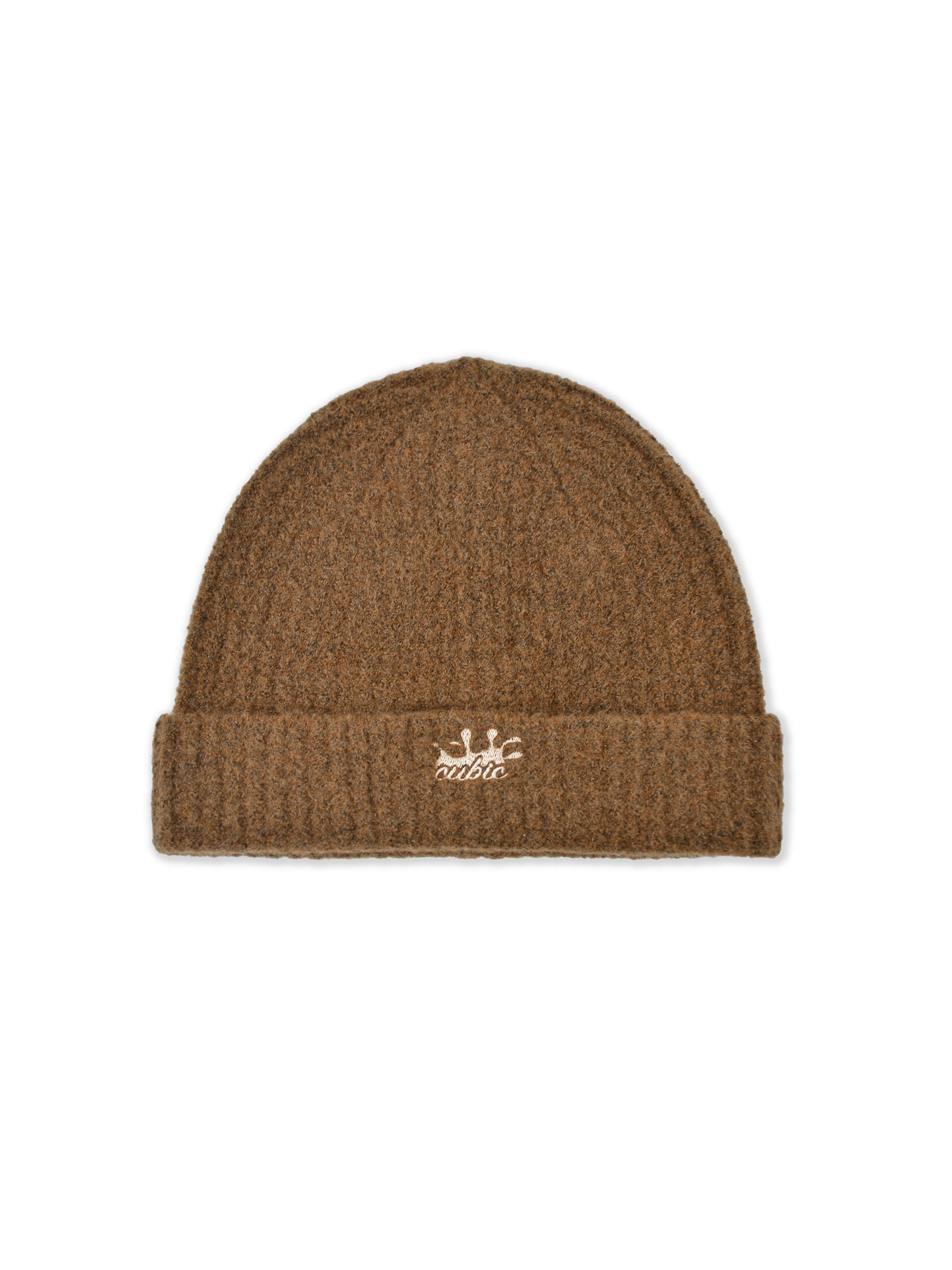 Ribbed Knit Splash CUBIC Beanie Sienna UN