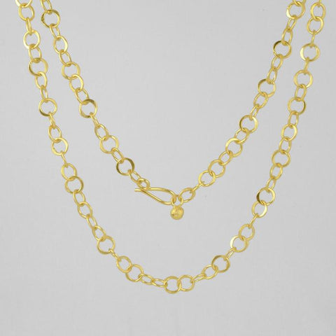 Hammered Round Link Chain Necklace – Jane Diaz NY