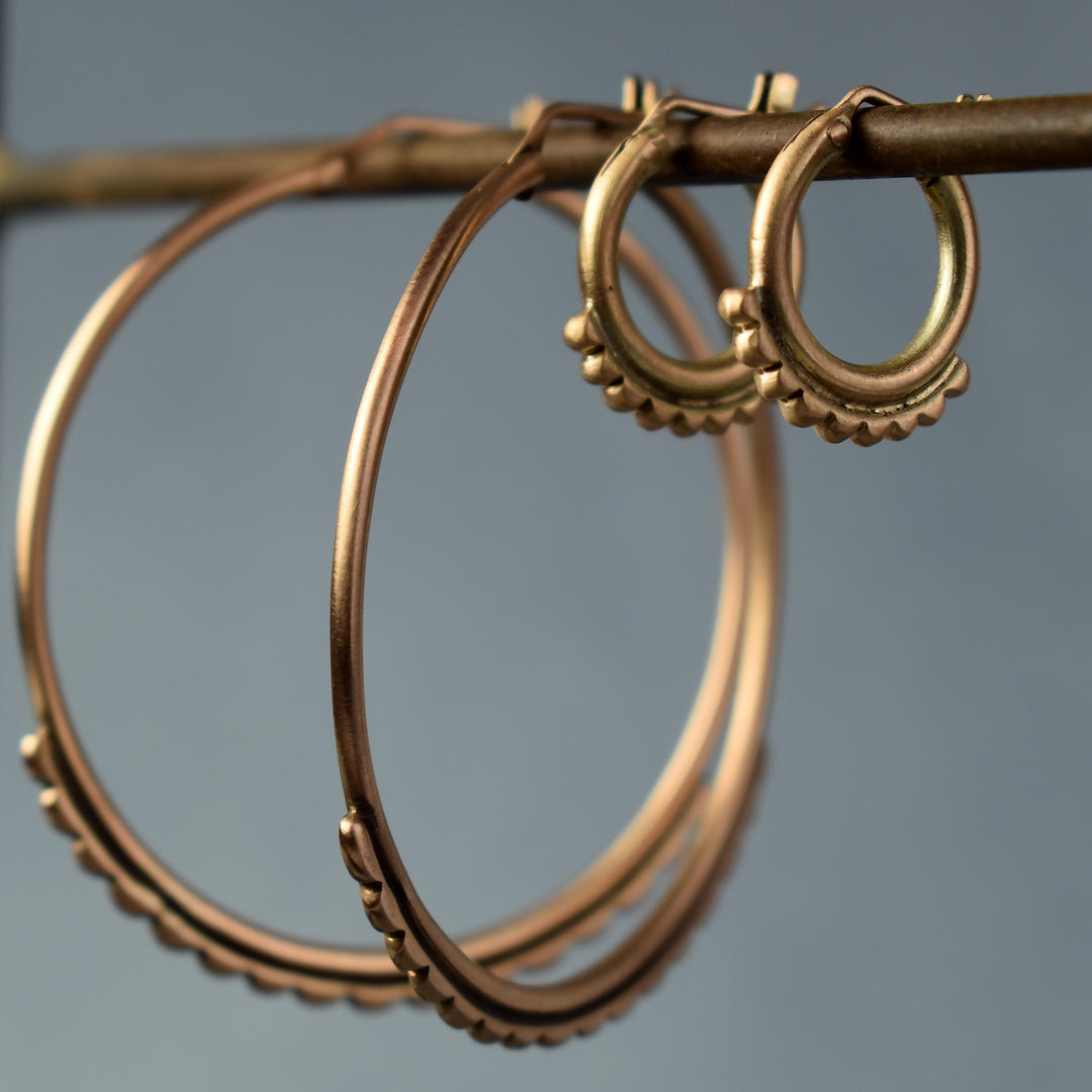 Granulated Bronze Hoops