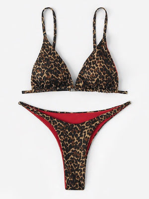 triangle leopard bikini