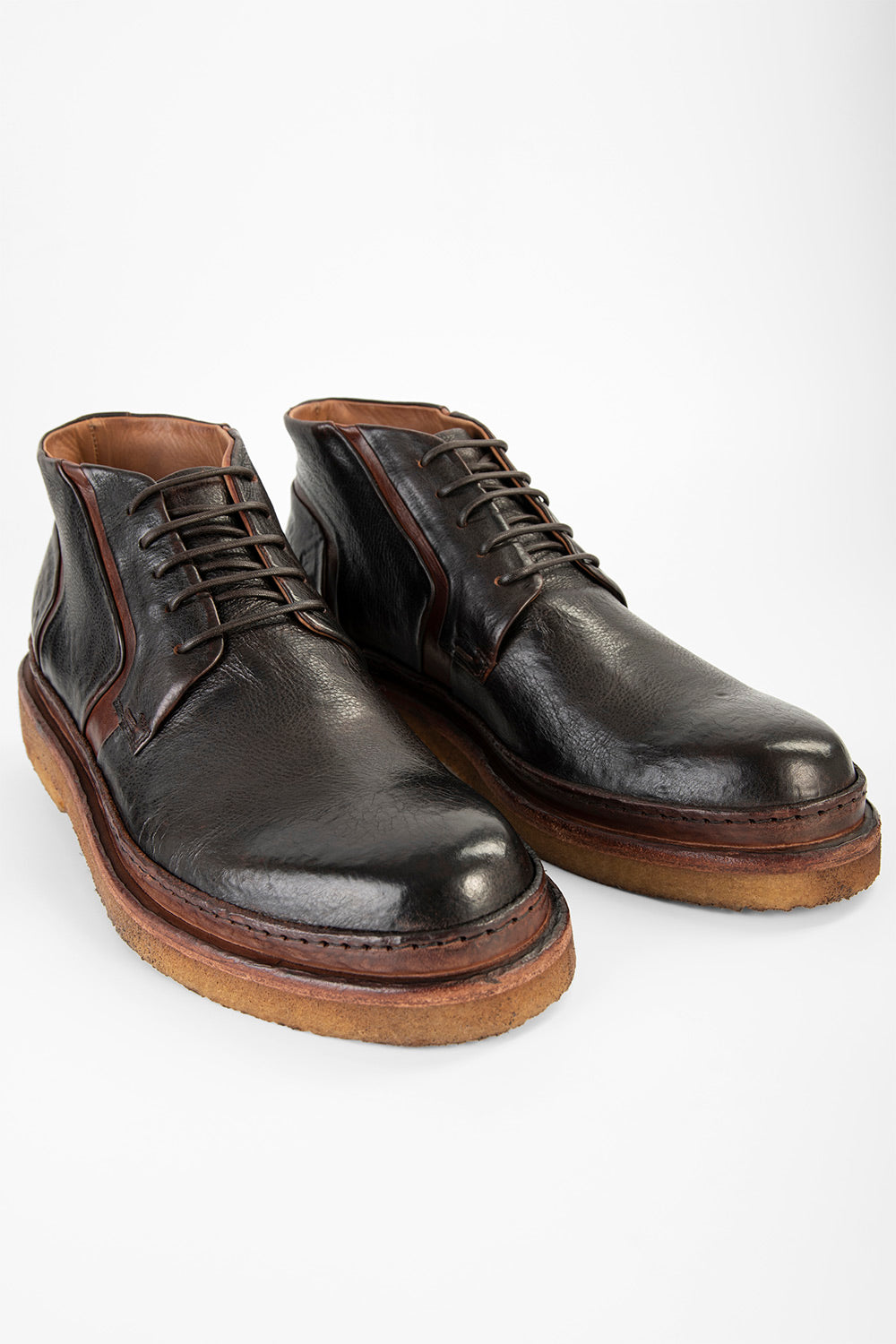 HOVE espresso-black welted chukka boots.