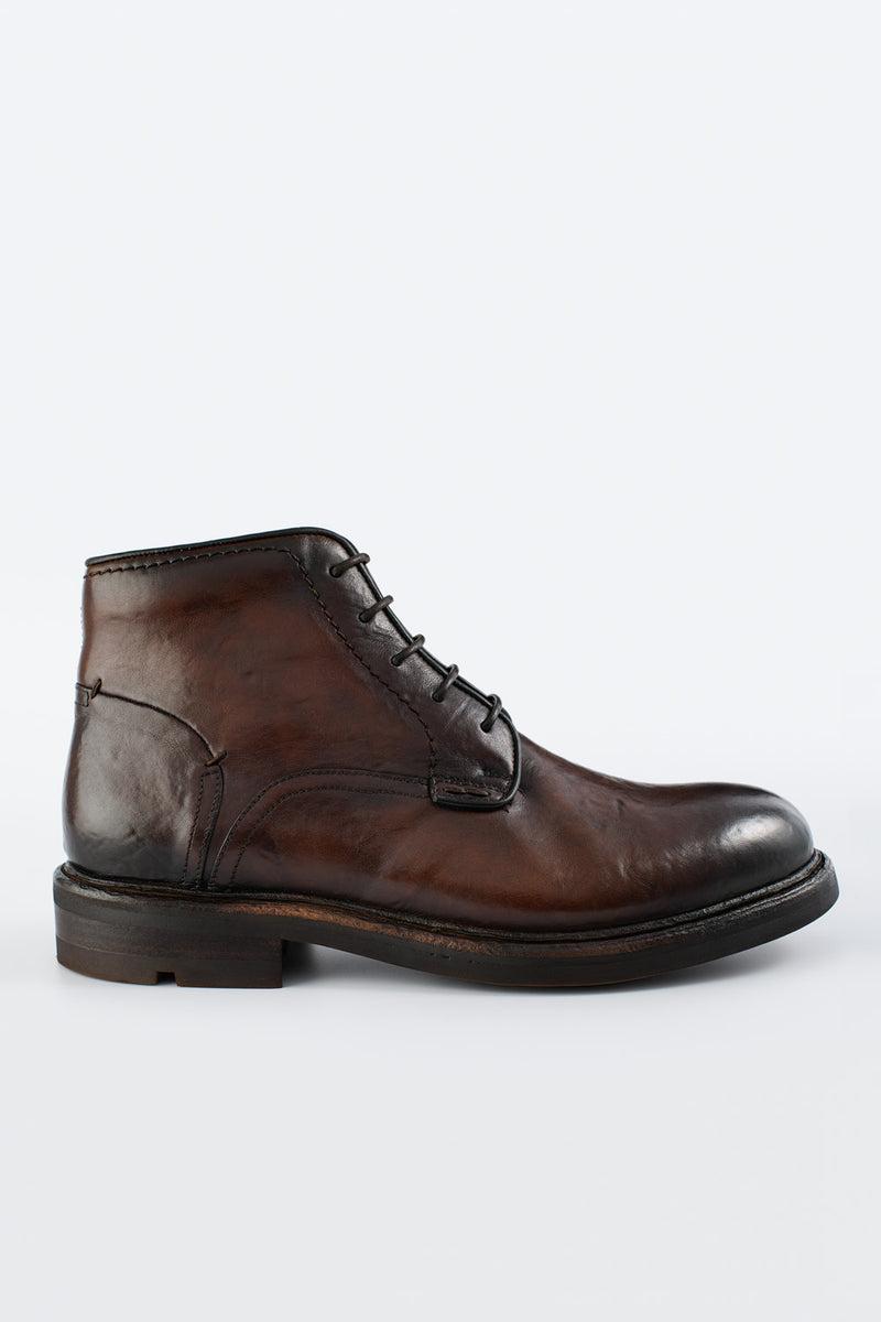 Men BOOTS Ankle LENNOX Brown Calf-Leather UNTAMED STREET
