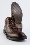 YORK raw-brown urban-hiker welted boots.