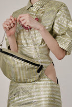 Load image into Gallery viewer, Green Stripe Metallic Handbag