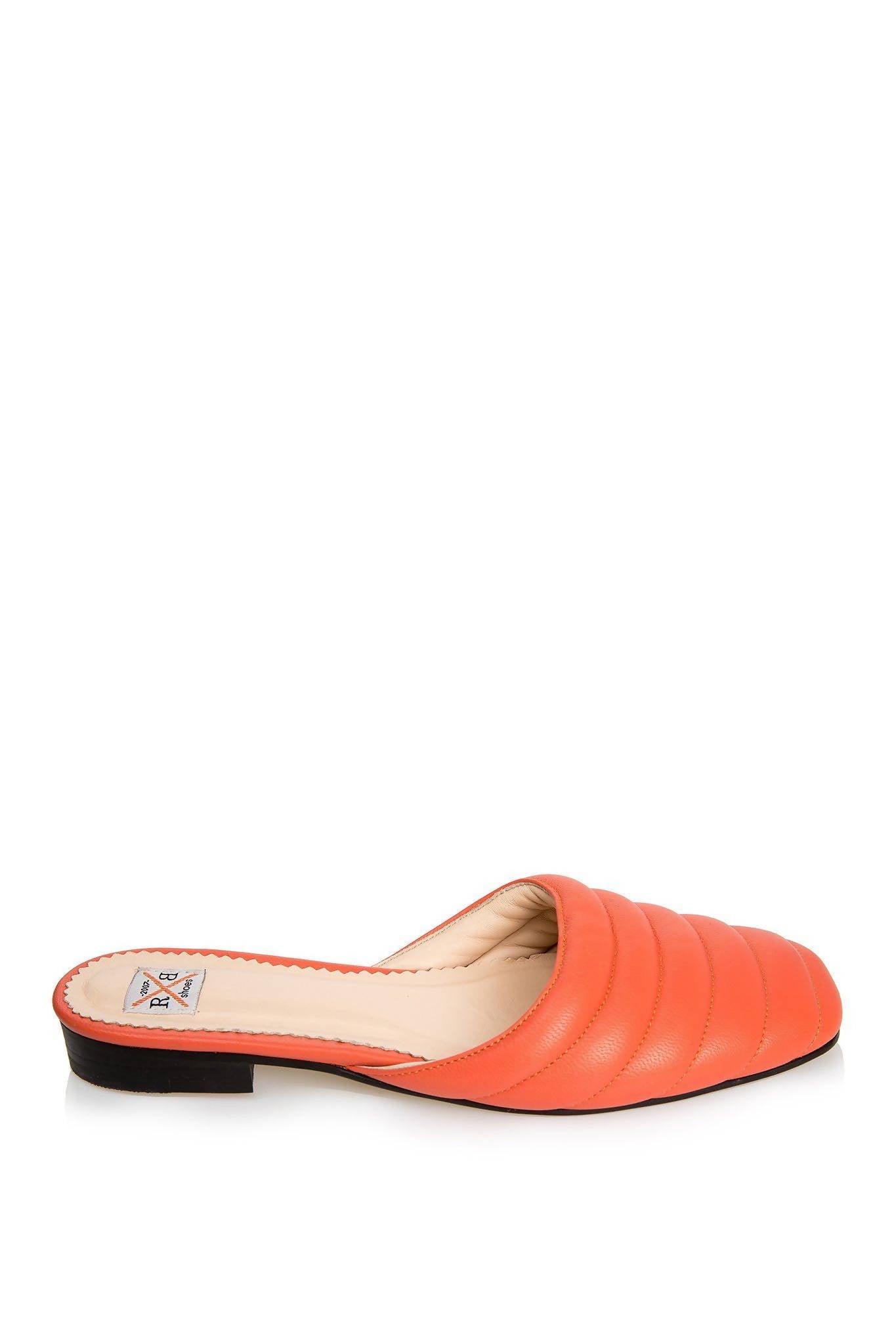 orange mule shoes