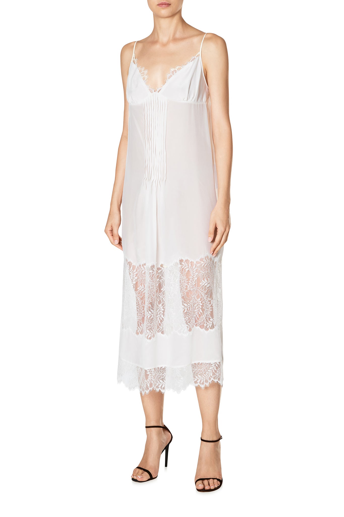 silk lace slip dress