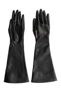 Eco Leather Elbow Length Gloves - Black