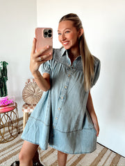SIZE SMALL IT'S GIVING DENIM VIBES DRESS