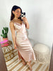 SIZE LARGE Champagne On My Mind Midi Dress