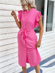Kiki Pink Button Front Dress [ONLINE EXCLUSIVE]