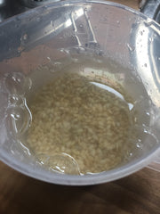 bone broth rice soaked in water