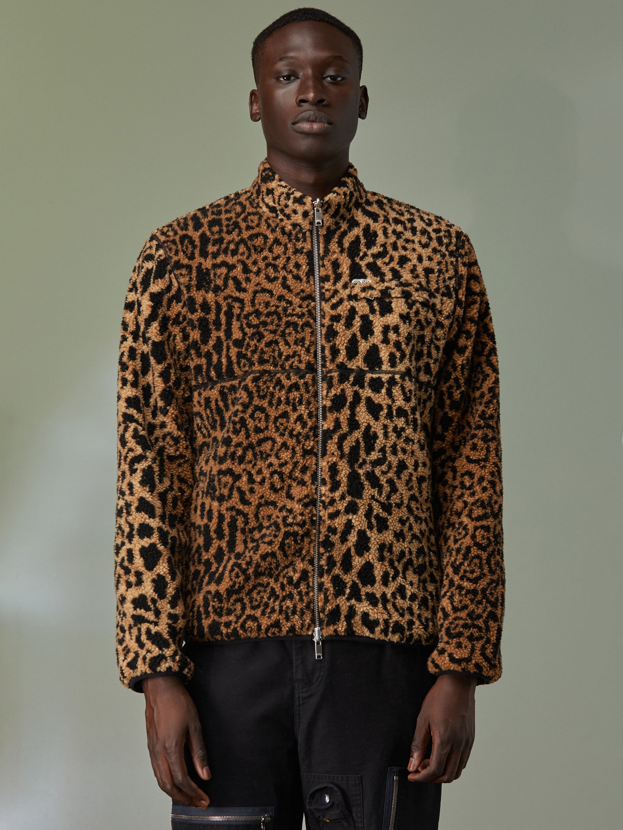 sherpa leopard jacket