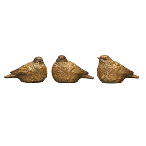 Distressed Gold Finish Resin Bird - Moss & Embers Home Decorum