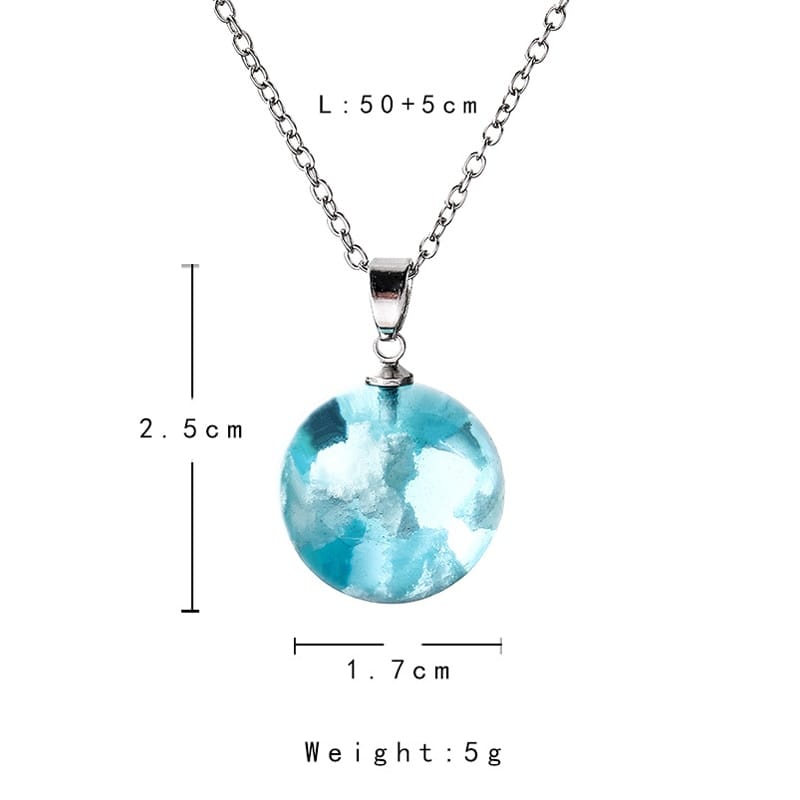 Pure Blue Sky & Clouds Pendant Necklace - novariancreations.com