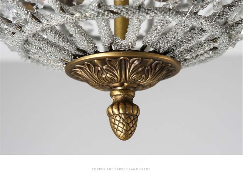 European Antique Gold Crystal Ceiling Lamp - Ceiling Lamps