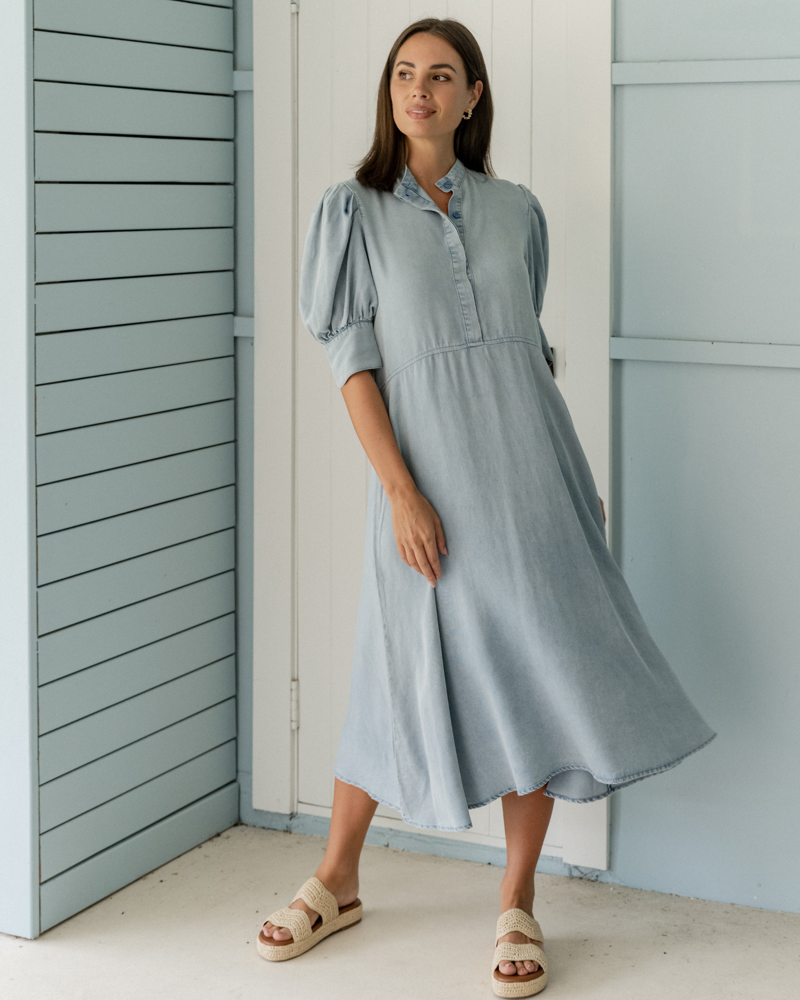 Olympia Dress - Chambray - Walnut Melbourne product image